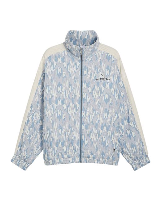 PUMA Sweatjacke Basketball Nostalgia T7 Trackt Trainingsjacke Baumwolle in Blue für Herren