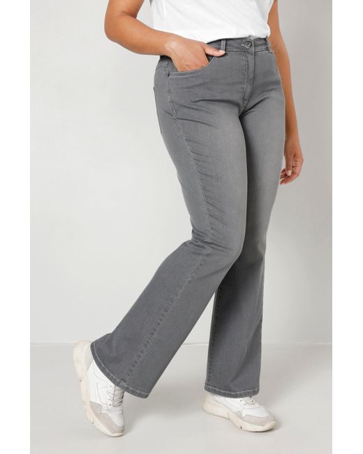 Dollywod Gray Regular-fit- Bootcut-Jeans Stretchkomfort 5-Pocket mit Schlag