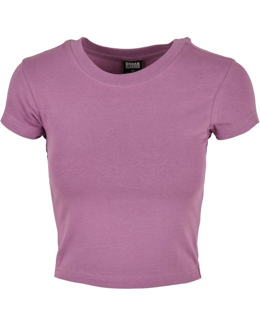 Urban Classics Purple T-Shirt Ladies Stretch Jersey Cropped