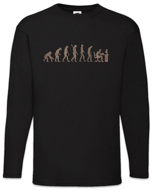 Urban Backwoods Langarmshirt Evolution Circuit Langarm T-Shirt Programmierer Informatiker Hacker in Black für Herren