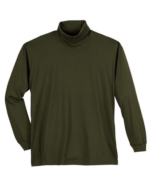 RAGMAN Rollkragenshirt Langarm-Rolli Übergröße oliv in Green für Herren