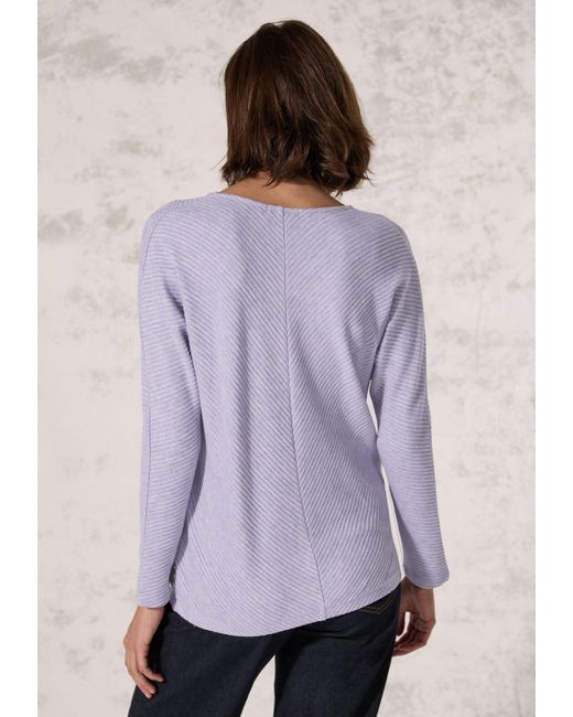 Cecil Purple Langarmshirt mit V-Ausschnitt