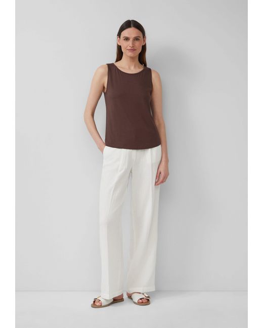 S.oliver Brown Shirttop Top mit dekorativem