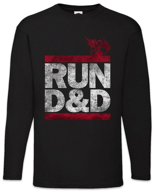 Urban Backwoods Langarmshirt Run &D Langarm T-Shirt Dungeons Pen and Paper Dragons RPG Larp DMC in Black für Herren