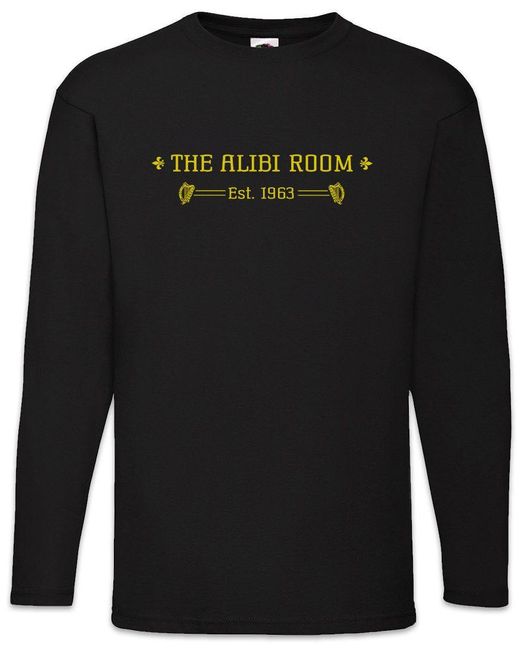 Urban Backwoods Langarmshirt Alibi Room Langarm T-Shirt Pub Bar Ian Lip Gallagher Series Shameless in Black für Herren