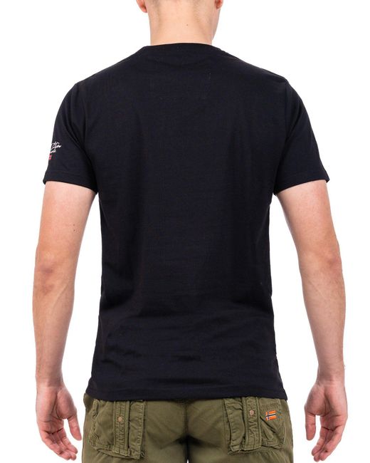 Geo Norway T- Casual Kurzarm Shirt bajiami Men (1-tlg) mit auffälligen Prints in Black für Herren
