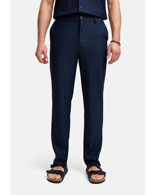 INDICODE Stoffhose INAmogust mit feiner Textur und subtil-edlem Streifenmuster in Blue für Herren