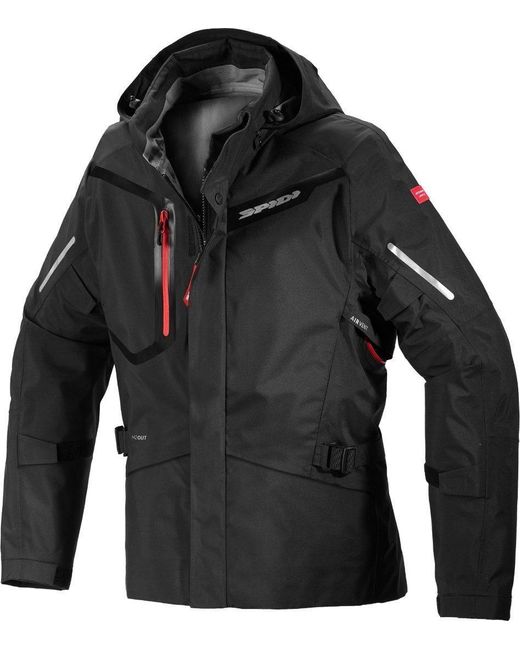 SPIDI Motorradjacke Mission-T Shield H2Out Step-InArmor Motorrad Textil Außenjacke in Black für Herren