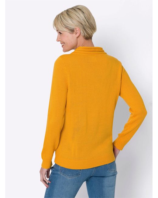 Sieh an! Yellow Strickpullover V-Ausschnitt-Pullover