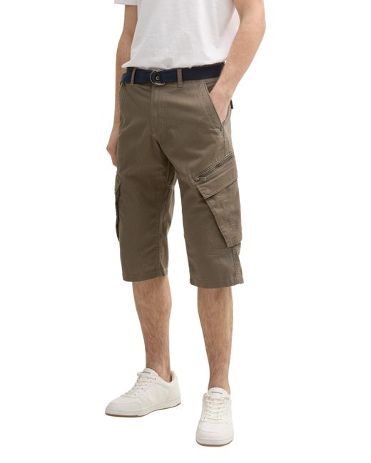 Tom Tailor Cargoshorts (Set, 2-tlg) mit Gürtel in Natural für Herren