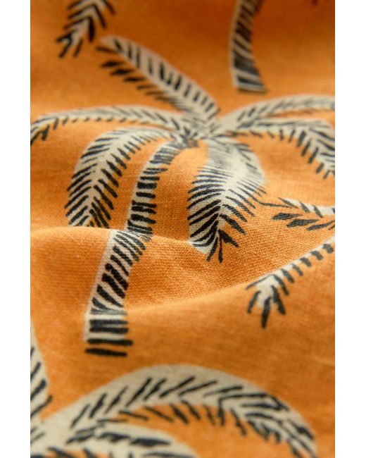Next Kurzarmhemd mit Palmen-Print (1-tlg) in Orange für Herren