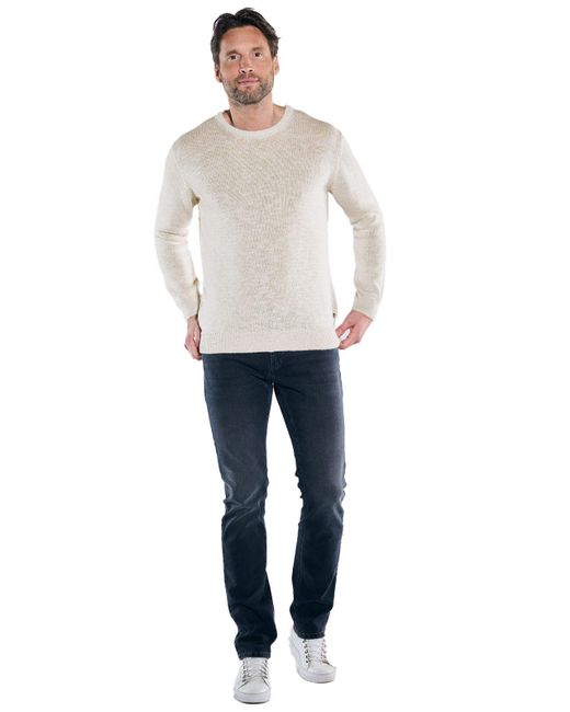 ENGBERS GERMANY Rundhalspullover Pullover mit Leinenanteil in White für Herren