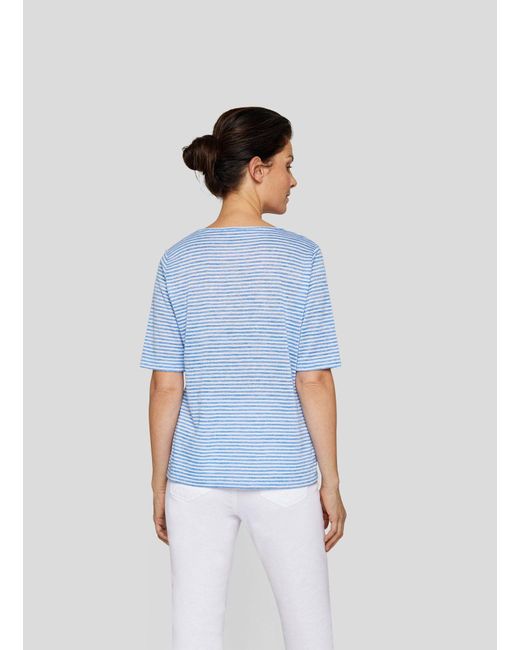 Rabe Blue Rundhalsshirt im Streifenlook und mit Nieten