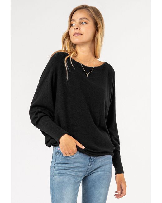 Sublevel Black Strickpullover Fledermaus
