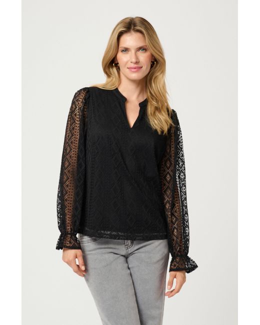 Cream Black Langarmbluse Langarm-Bluse CRDanika