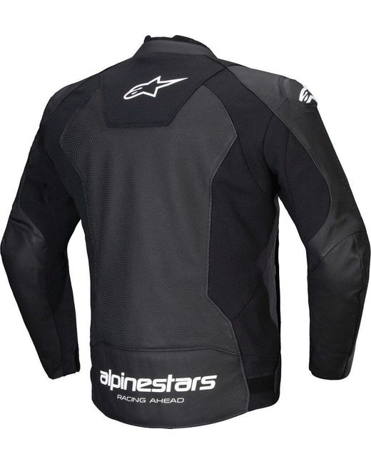 Alpinestars Motorradjacke Faster V3 Airflow perforierte Motorrad Leder-/Textiljacke Perforiert in Black für Herren