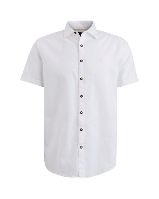 PME LEGEND Langarmhemd Short Sleeve Shirt Ctn Linen 2tone in White für Herren