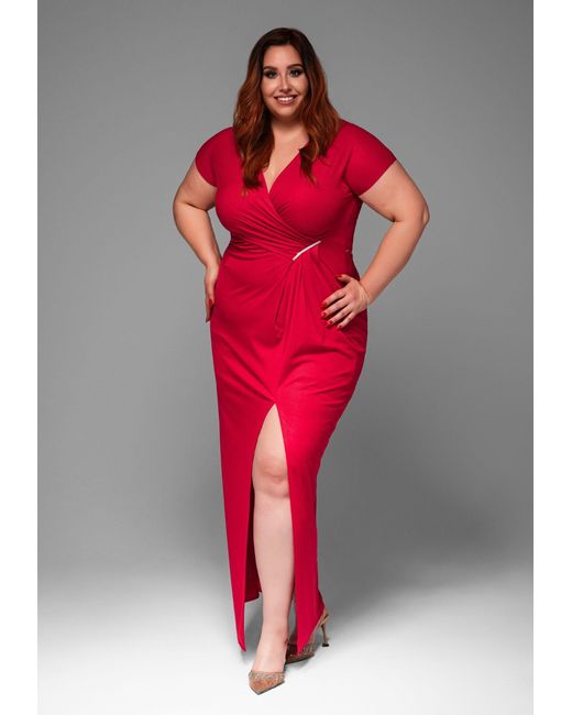 Ombre Red Elizabeth Abendkleid Plus Size