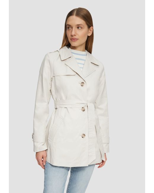 S.oliver White Funktionsjacke Kurzer Trench mit Gürtel