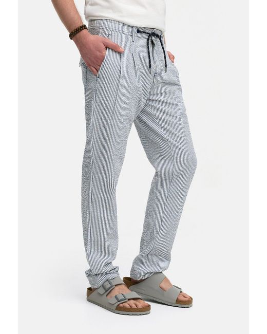 INDICODE Stoffhose INWebb aus Seersucker-Gewebe für eine optimale Luftzirkulation in Blue für Herren