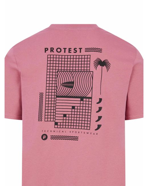 Protest Print- PRTKeidi t-shirt DuskSkyPink in Red für Herren