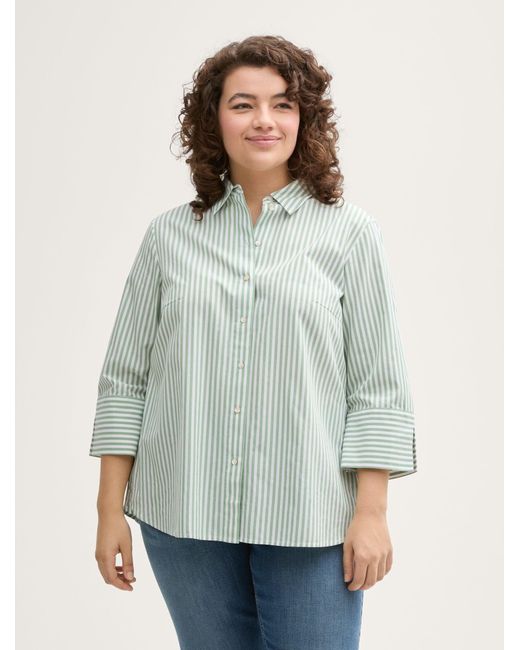 Tom Tailor Green TOM TAILOR Langarmbluse Plus Size