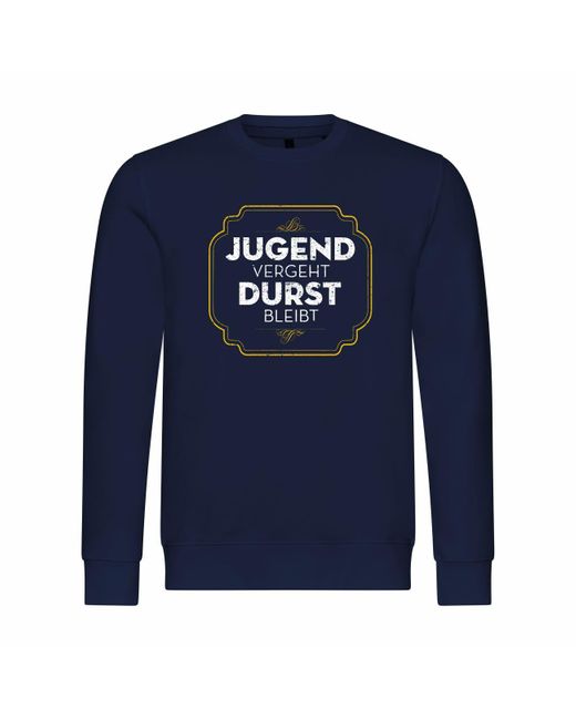 deinshirt Rundhalspullover Pullover Jugend vergeht Durst bleibt Mit Print Motiv, Grafik in Blue für Herren