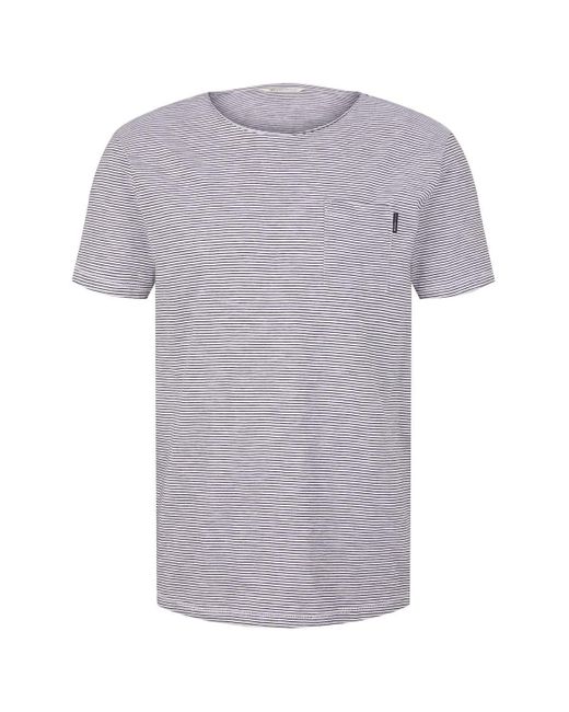 Tom Tailor T-Shirt STRIPE (1-tlg) aus Baumwolle in Gray für Herren