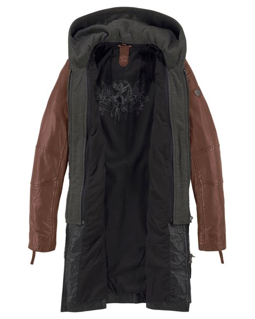 Gipsy Ledermantel Bente 2-in-1-Lederjacke mit abnehmbarem Kapuzen-Inlay aus  Jerseyqualität in Braun | Lyst DE | Outdoormäntel