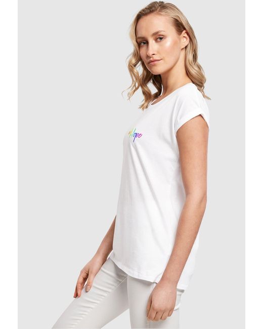 Merchcode T-Shirt Ladies Hope Rainbow Extended Shoulder Tee (1-tlg) in Weiß  | Lyst DE