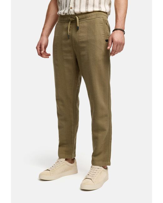 INDICODE Stoffhose INIndie mit Jacquard-Webart & Kordelzug in Green für Herren