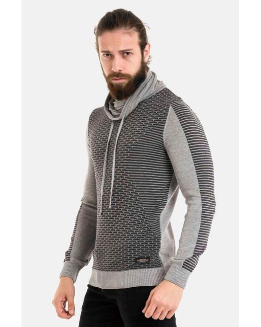 Cipo & Baxx Rundhalspullover Pullover im modernen Look, CP264 in Gray für Herren