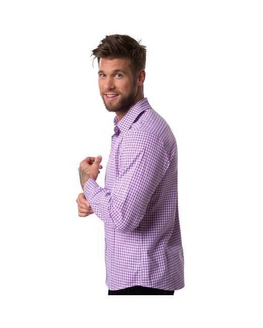 dressforfun Longsleeve Hemd Seppl Brusttasche in Purple für Herren