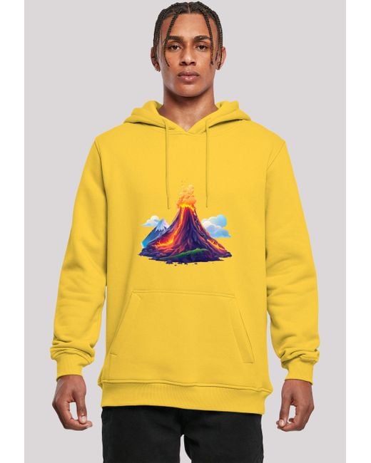 F4NT4STIC Kapuzenpullover Vulkanausbruch Premium Qualität in Yellow für Herren