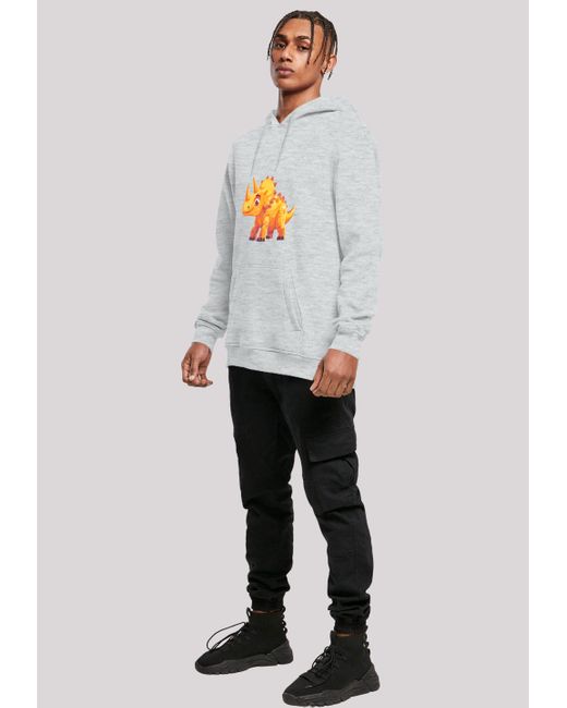 F4NT4STIC Kapuzenpullover Süßer Triceratops Dinosaurier Premium Qualität in Gray für Herren