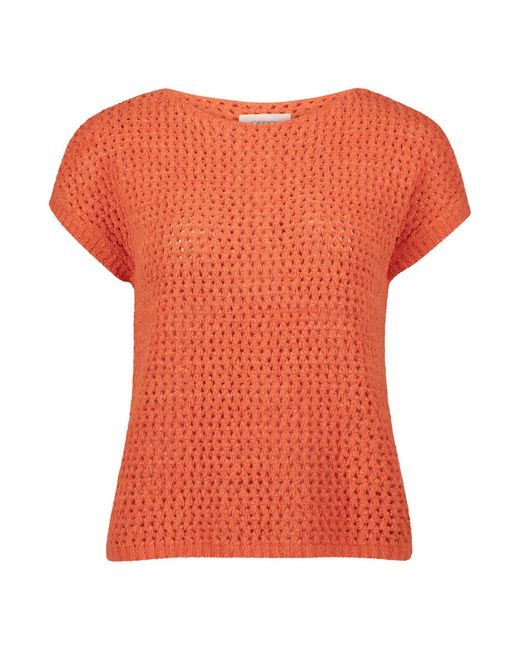 Cartoon Orange Pullunder Strickpullover Kurz ohne Arm