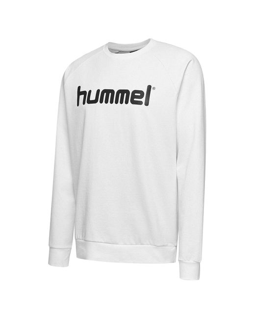Hummel Hoodie Logoprint Sport Sweatshirt Pullover mit Raglanärmel 7250 in Weiß in White für Herren