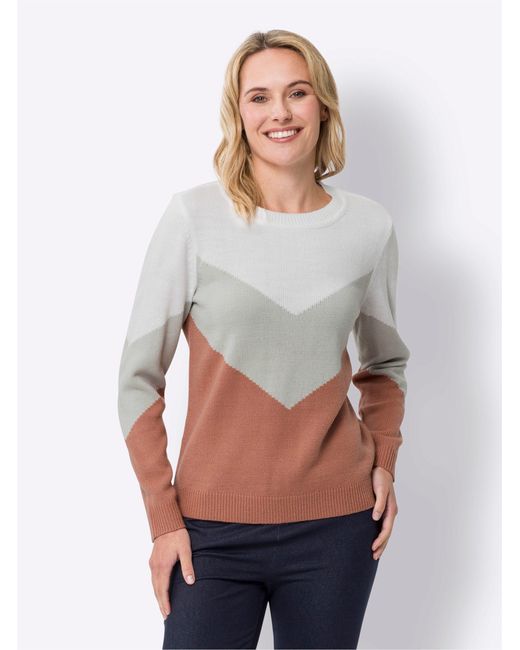 Sieh an! Gray Strickpullover Rundhalspullover