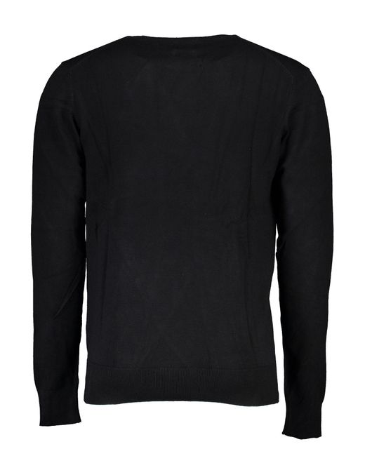 Gianmarco Venturi Strickpullover Schwarzer pullover mit Stickerei & Rundhals in Black für Herren