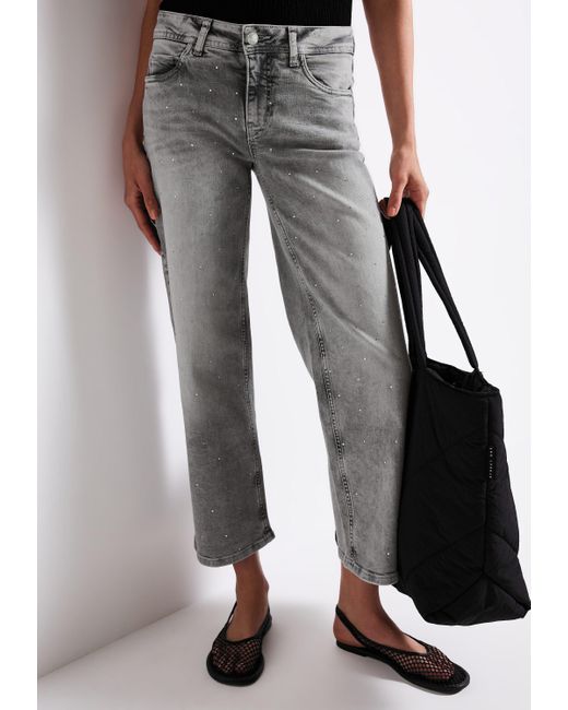 Street One Black Straight-Jeans mit Glitzersteine