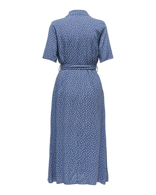 Jacqueline De Yong Blue Shirtkleid Hemdblusenschnitt mit Taillengürtel