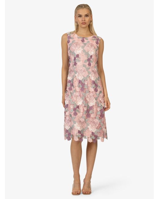 Kraimod Pink Cocktailkleid mit floraler 3D-Struktur