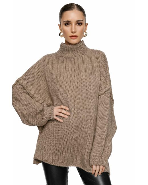 Worldclassca Brown Longpullover Oversize Strickpulllover)