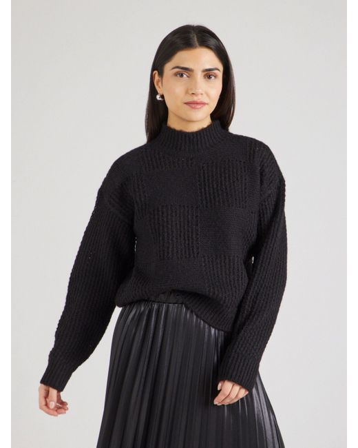 Vero Moda Black Strickpullover (1-tlg) Lochmuster