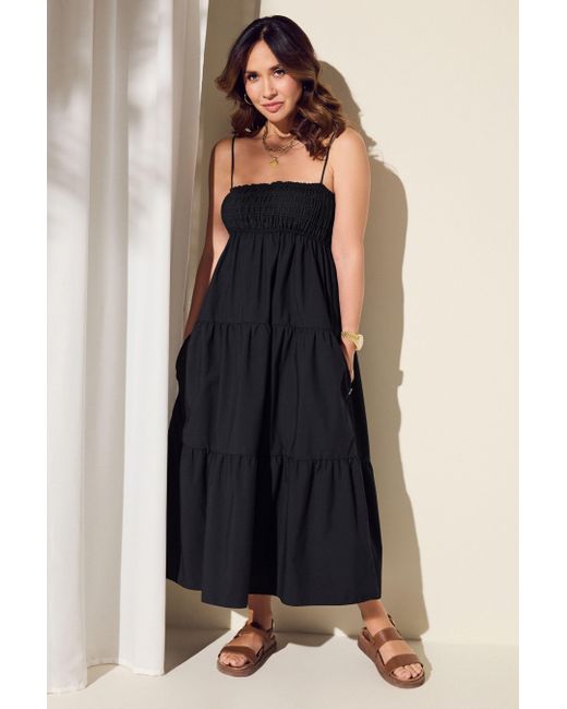 Myleene Klass Black Trägerkleid Kleid mit Blumenmuster (1-tlg)