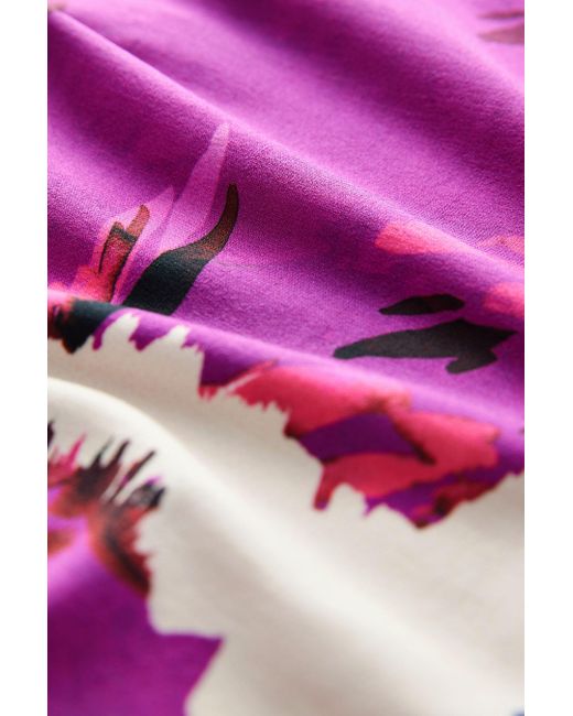 Next Purple Langarmbluse Langärmelige Bluse mit Rüschendetails (1-tlg)