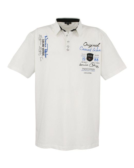 Lavecchia Poloshirt Übergrößen LV-610 Polo Shirt in White für Herren