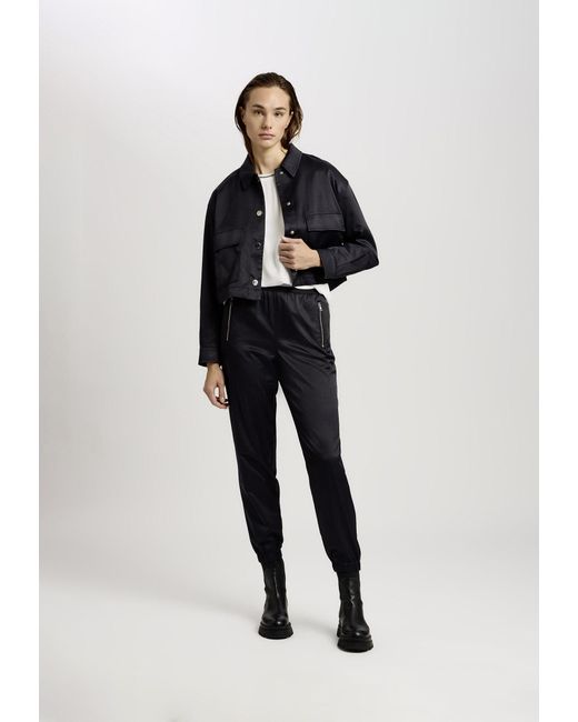 MARC AUREL Black Kurzjacke aus Satin