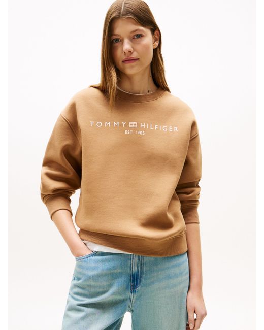 Tommy Hilfiger Blue Sweatshirt MDRN REG CORP LOGO C-NK SWTSHRT mit Logoschriftzug