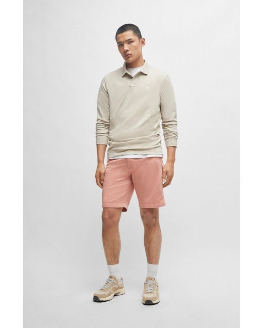 Boss Chino-Slim-Shorts (1-tlg) in Pink für Herren